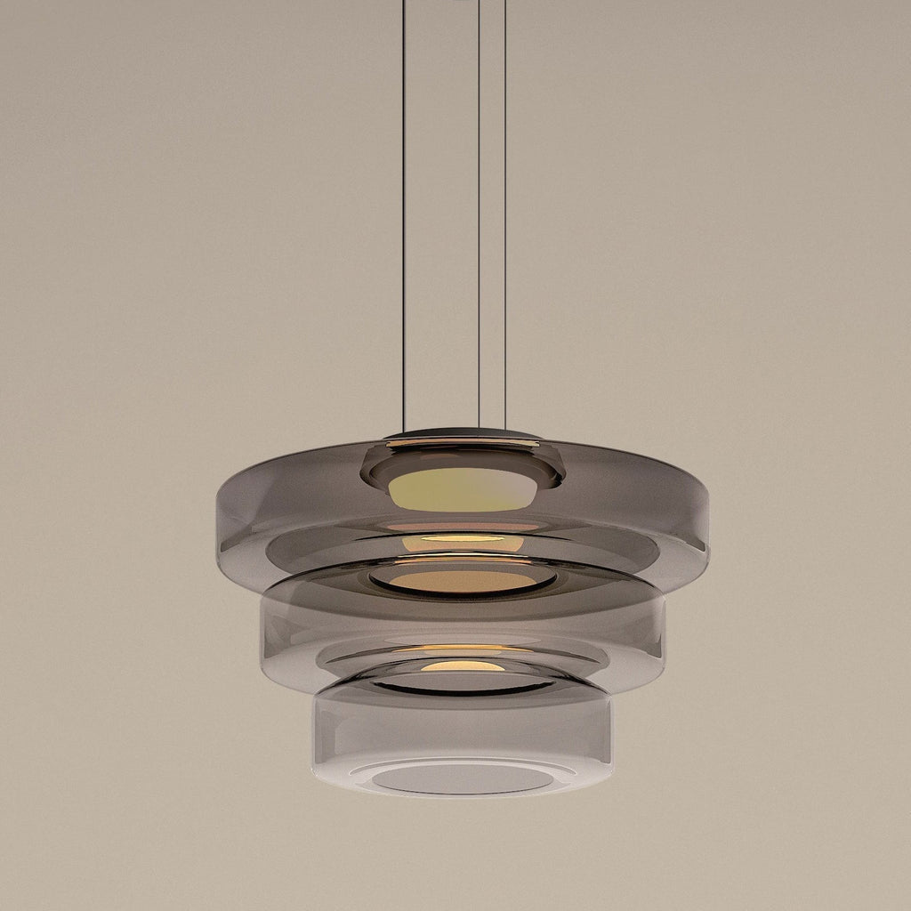 Lámpara Colgante de Vidrio Bauhaus | Lámpara Colgante LED Moderna en Capas