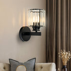 Lámpara de Pared de Cristal | Aplique Moderno de Vidrio y Hierro