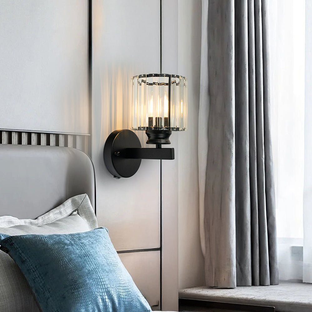 Lámpara de Pared de Cristal | Aplique Moderno de Vidrio y Hierro