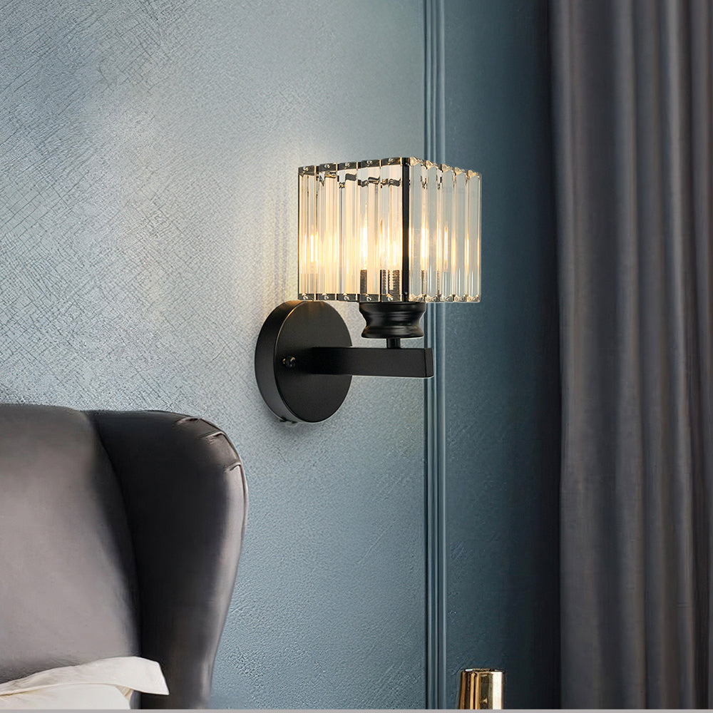Lámpara de Pared de Cristal | Aplique Moderno de Vidrio y Hierro