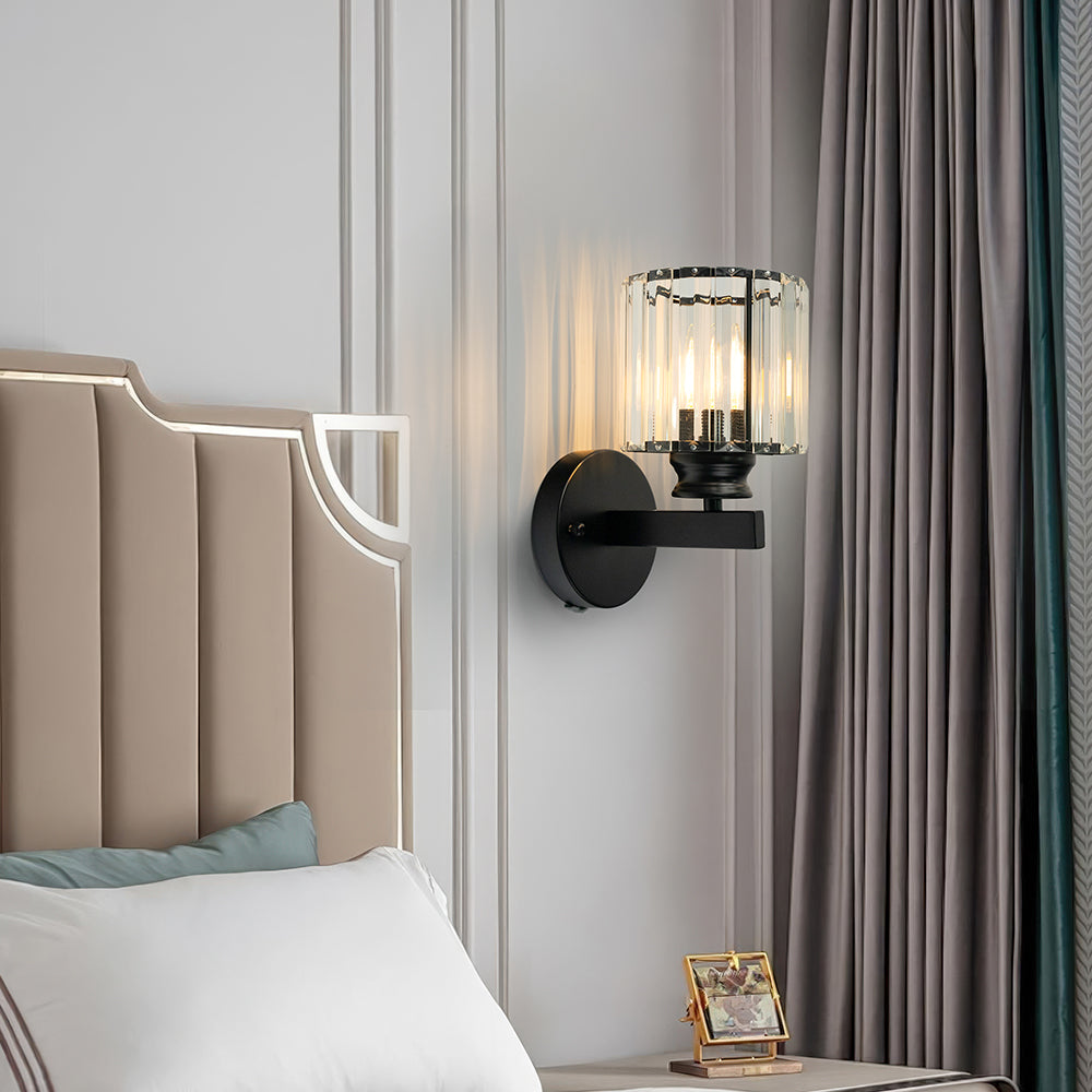 Lámpara de Pared de Cristal | Aplique Moderno de Vidrio y Hierro