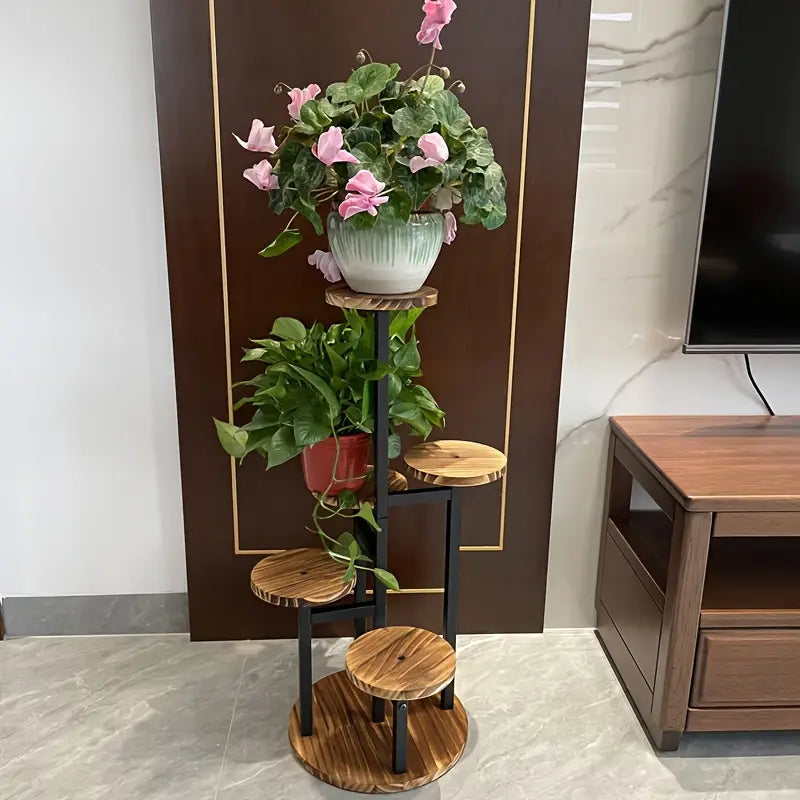 Verdura | Soporte redondo para plantas de 6 niveles | De madera