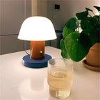 Lámpara de mesa con forma de hongo | Luz LED moderna recargable