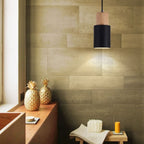 Lámpara Colgante Cilíndrica Macaron Nórdica | Diseño Moderno en Madera y Metal