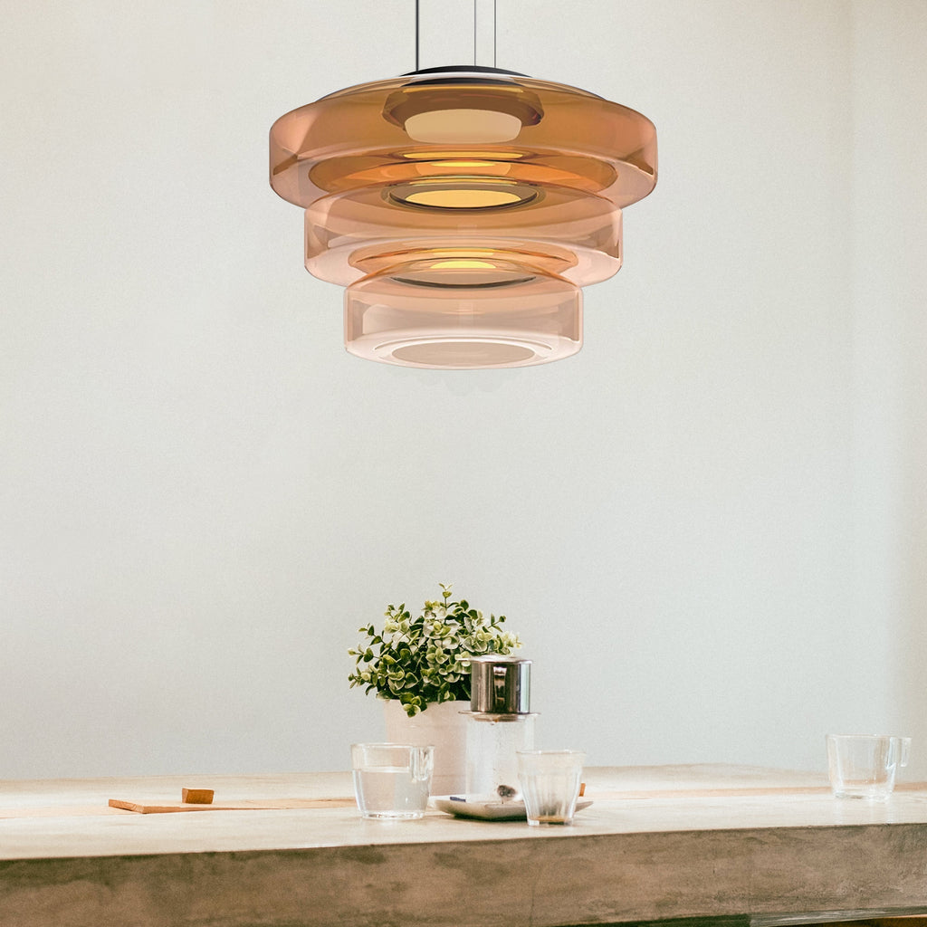 Lámpara colgante de vidrio | Luz colgante estilo Bauhaus
