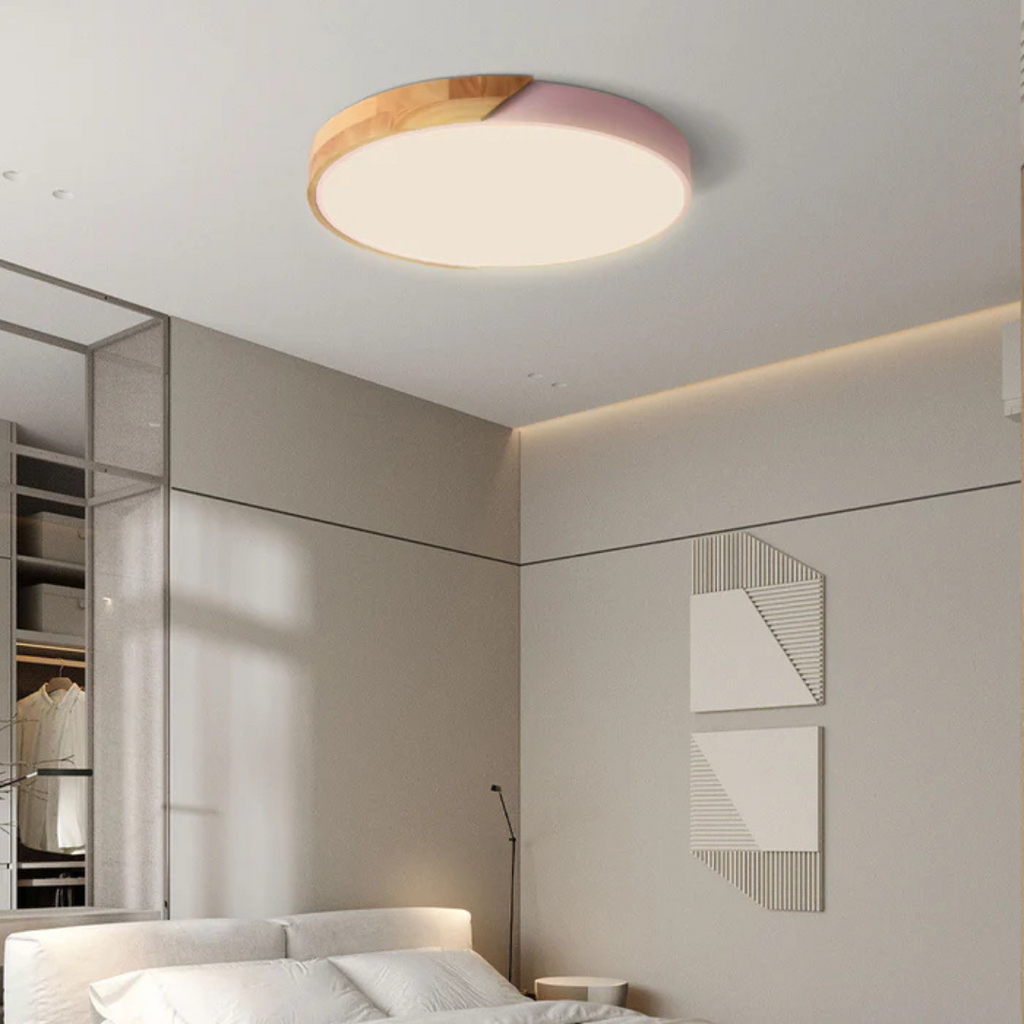 Lámpara de Techo LED Nórdica de Madera