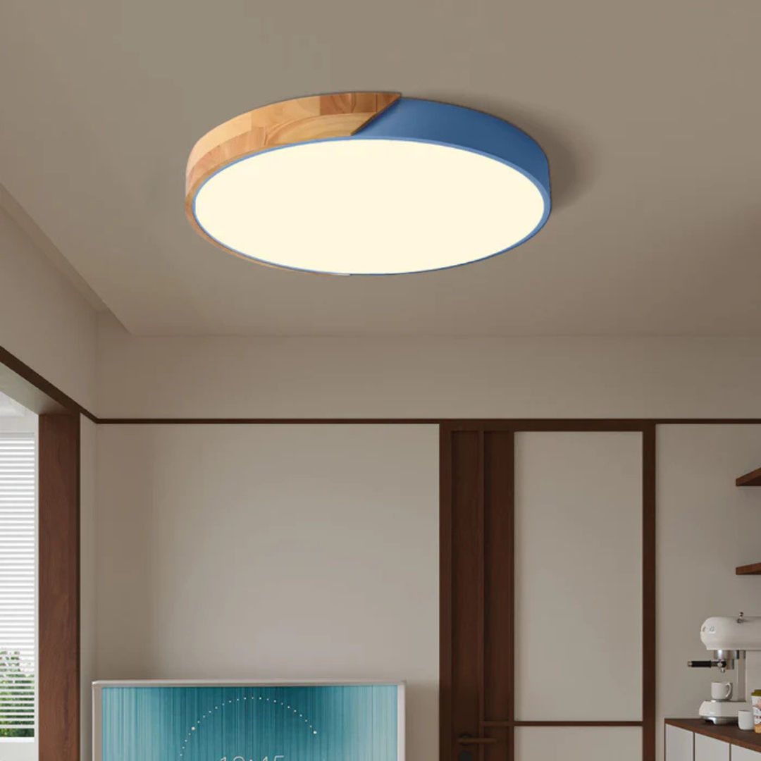 Lámpara de Techo LED Nórdica de Madera