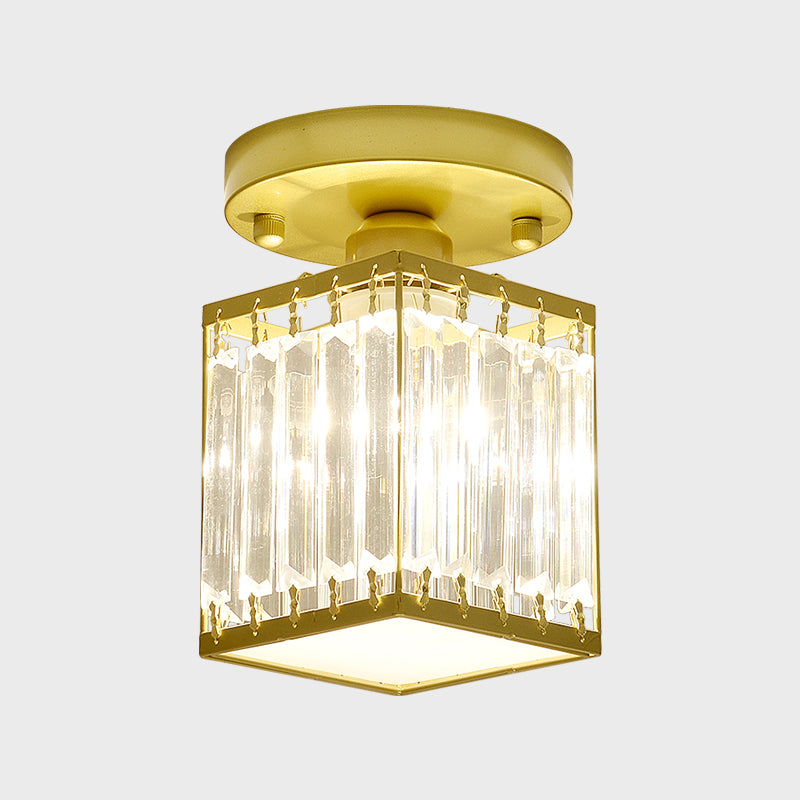 Lámpara de techo de cristal para vestíbulo | Diseño moderno semiempotrado