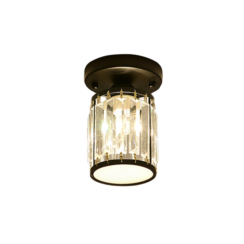 Lámpara de techo de cristal para vestíbulo | Diseño moderno semiempotrado