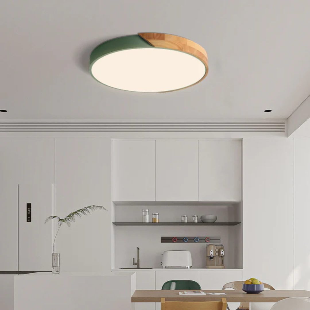 Lámpara de Techo LED Nórdica de Madera