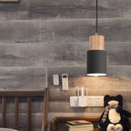 Lámpara Colgante Cilíndrica Macaron Nórdica | Diseño Moderno en Madera y Metal