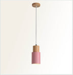 Lámpara Colgante Cilíndrica Macaron Nórdica | Diseño Moderno en Madera y Metal