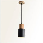 Lámpara Colgante Cilíndrica Macaron Nórdica | Diseño Moderno en Madera y Metal
