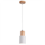 Lámpara Colgante Cilíndrica Macaron Nórdica | Diseño Moderno en Madera y Metal