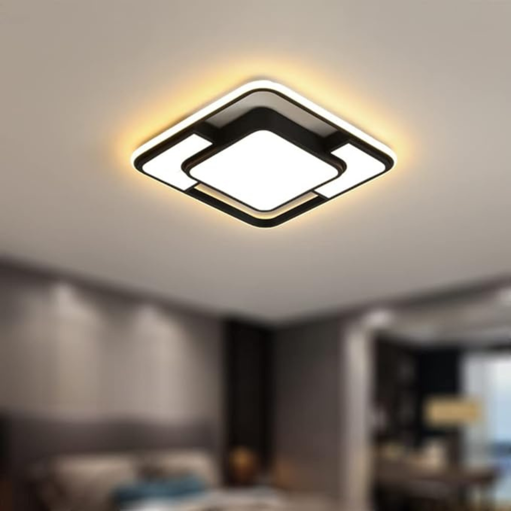 Lámpara de techo LED con control remoto | Diseño geométrico moderno