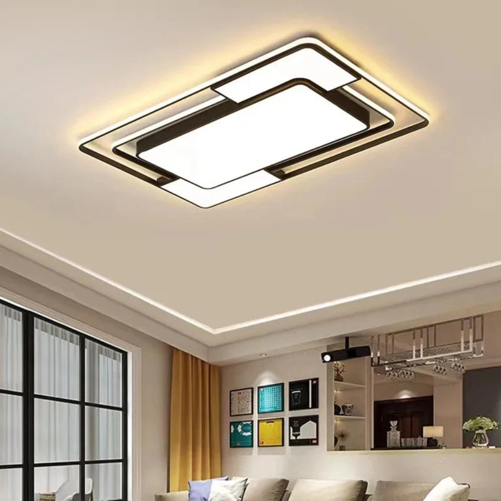 Lámpara de techo LED con control remoto | Diseño geométrico moderno