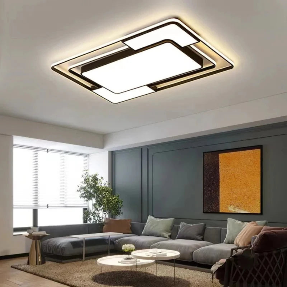 Lámpara de techo LED con control remoto | Diseño geométrico moderno