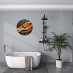 Reloj de Pared Redondo Artístico | Diseño Nórdico con Imitación de Vetado de Madera
