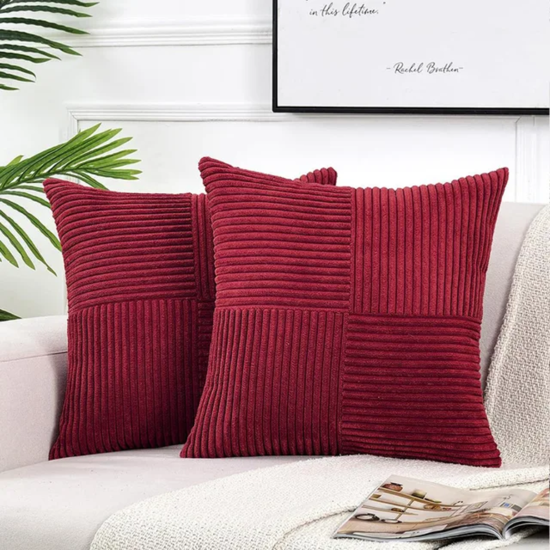 Fundas de Cojín de Pana | Fundas de Almohada de Lujo a Rayas