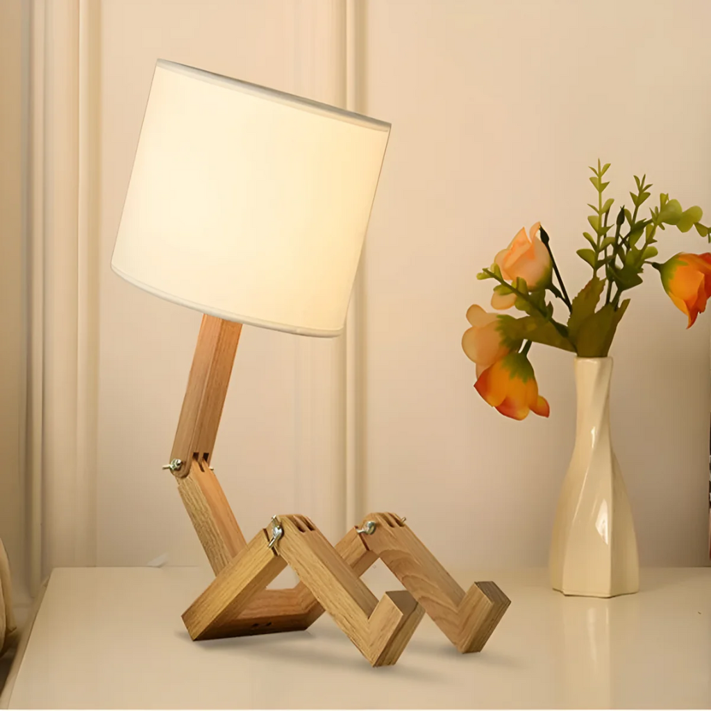 Lámpara de mesa Rilna | Luz de diseño flexible en madera