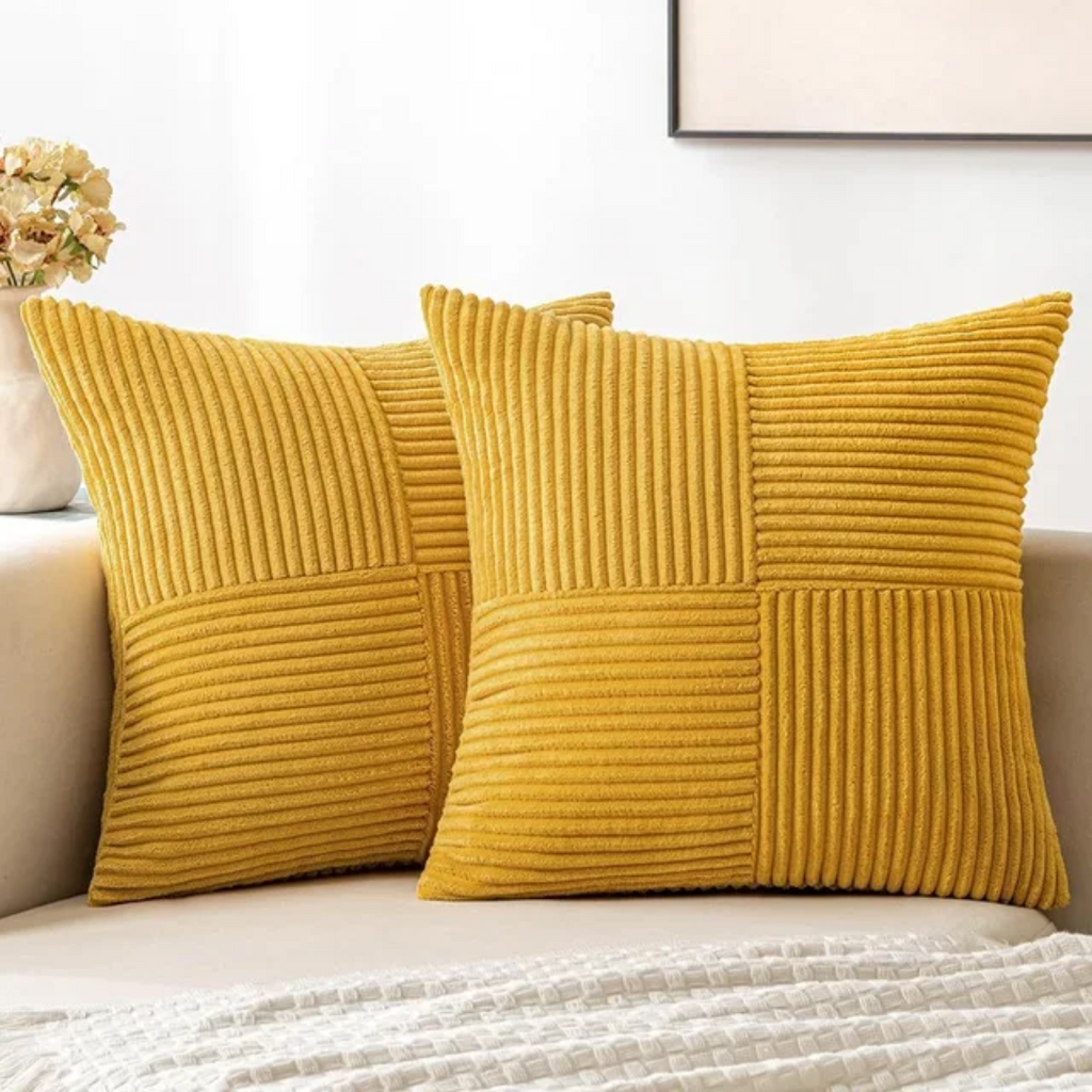 Fundas de Cojín de Pana | Fundas de Almohada de Lujo a Rayas