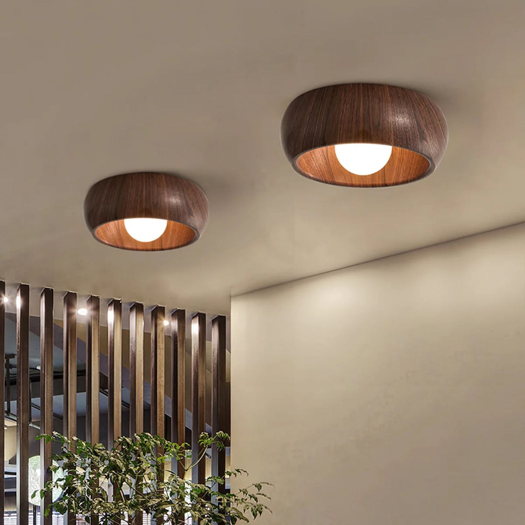Lámpara de Techo Albanora | Luminaria LED de Madera Moderna Minimalista
