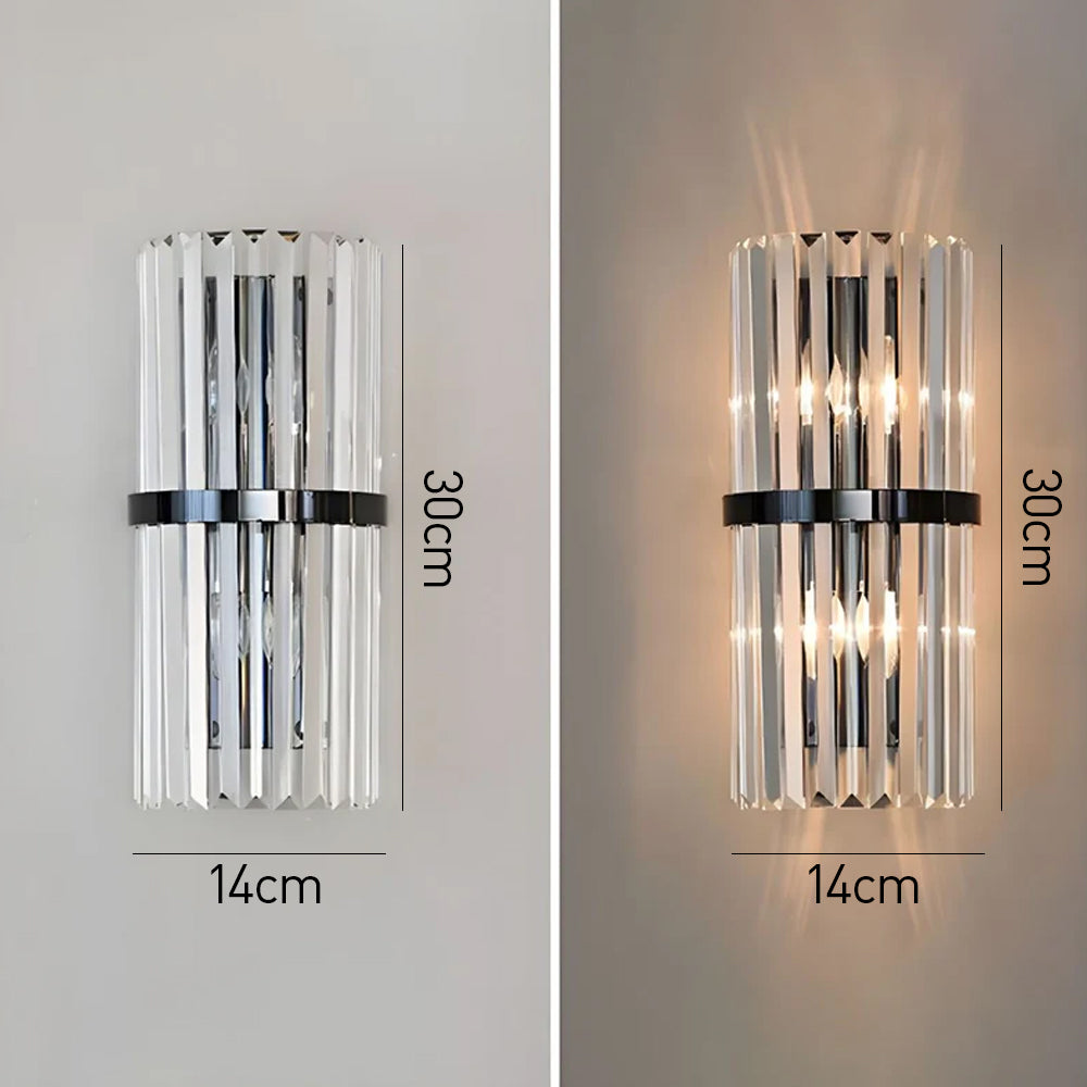 Lámpara de Pared de Cristal Acero Inoxidable