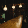Lámpara Colgante de Vidrio Rayado y Latón