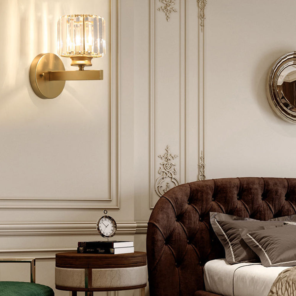 Lámpara de Pared de Cristal | Aplique Moderno de Vidrio y Hierro
