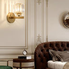 Lámpara de Pared de Cristal | Aplique Moderno de Vidrio y Hierro
