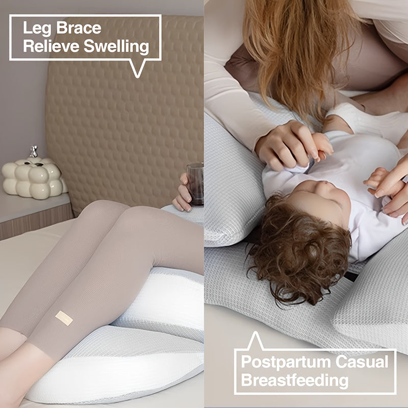 Almohada Ajustable para Embarazo | Soporte Ergonómico para Maternidad para Dormir de Lado y Boca Abajo