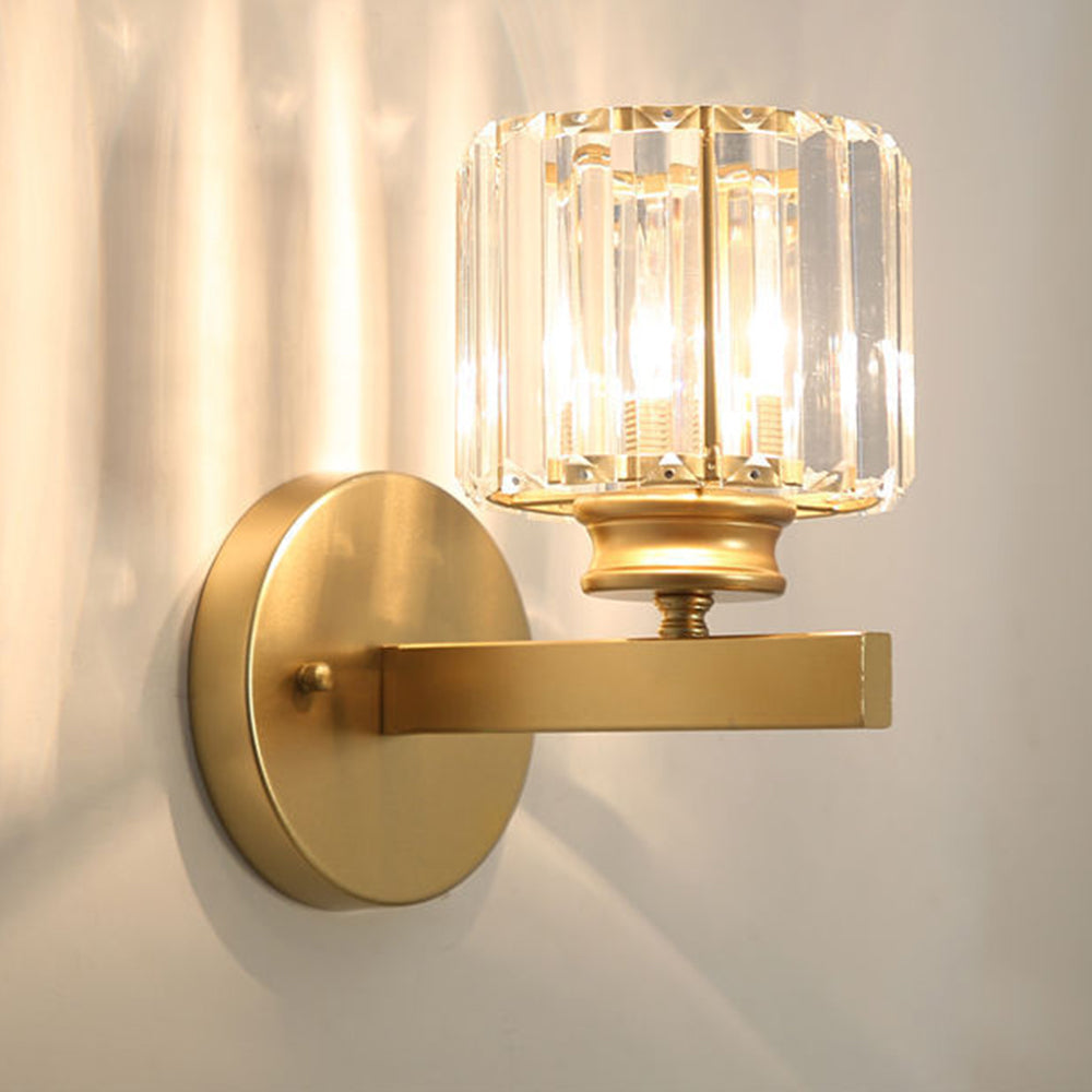 Lámpara de Pared de Cristal | Aplique Moderno de Vidrio y Hierro