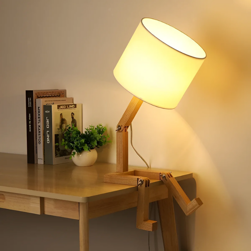 Lámpara de mesa Rilna | Luz de diseño flexible en madera