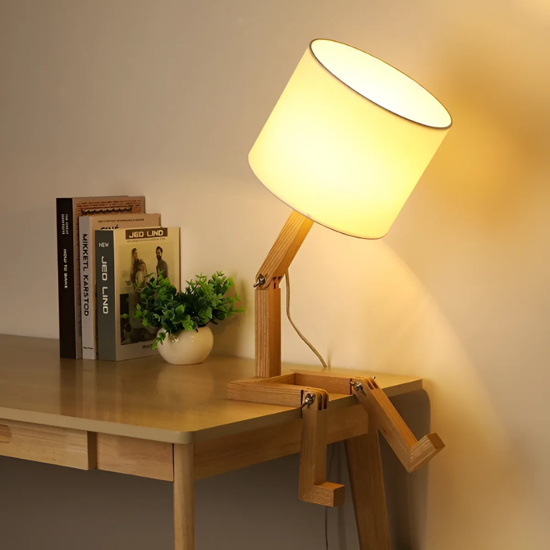 Lámpara de mesa Rilna | Luz de diseño flexible en madera