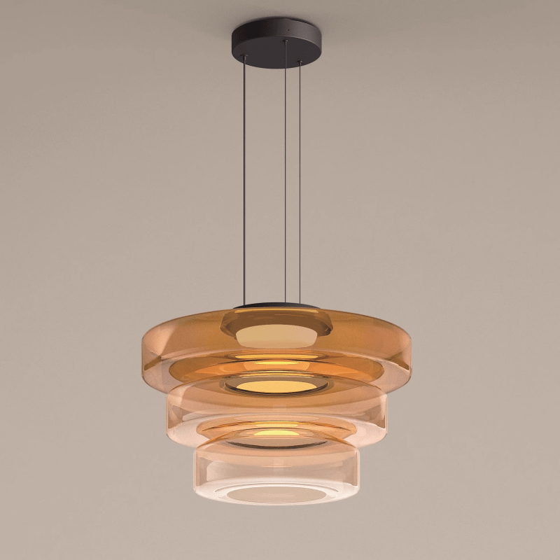 Lámpara Colgante de Vidrio Bauhaus | Lámpara Colgante LED Moderna en Capas