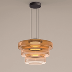 Lámpara Colgante de Vidrio Bauhaus | Lámpara Colgante LED Moderna en Capas