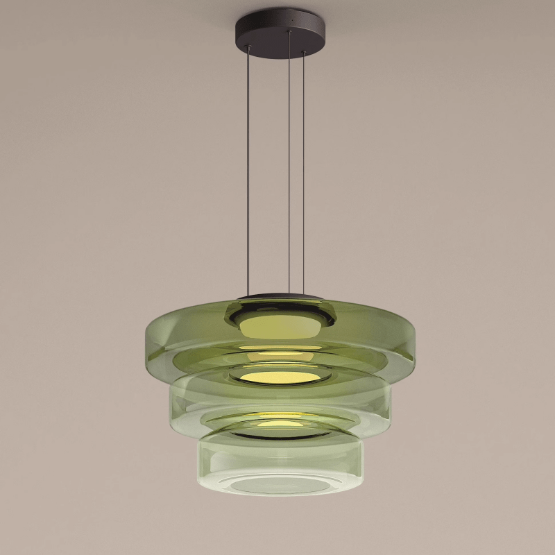 Lámpara Colgante de Vidrio Bauhaus | Lámpara Colgante LED Moderna en Capas