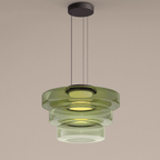Lámpara Colgante de Vidrio Bauhaus | Lámpara Colgante LED Moderna en Capas