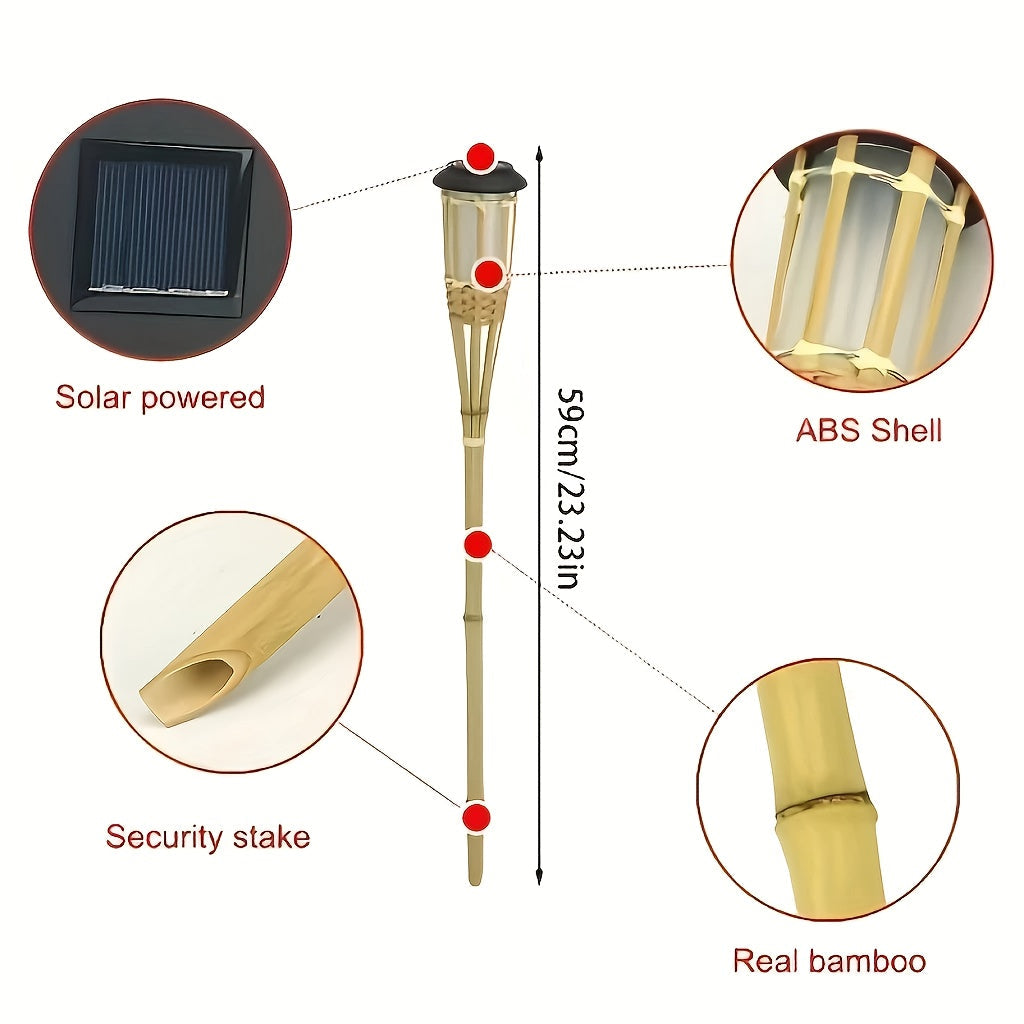 Luces de Llama de Bambú Solares (Pack 2)