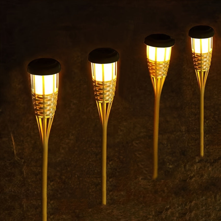 Luces de Llama de Bambú Solares (Pack 2)