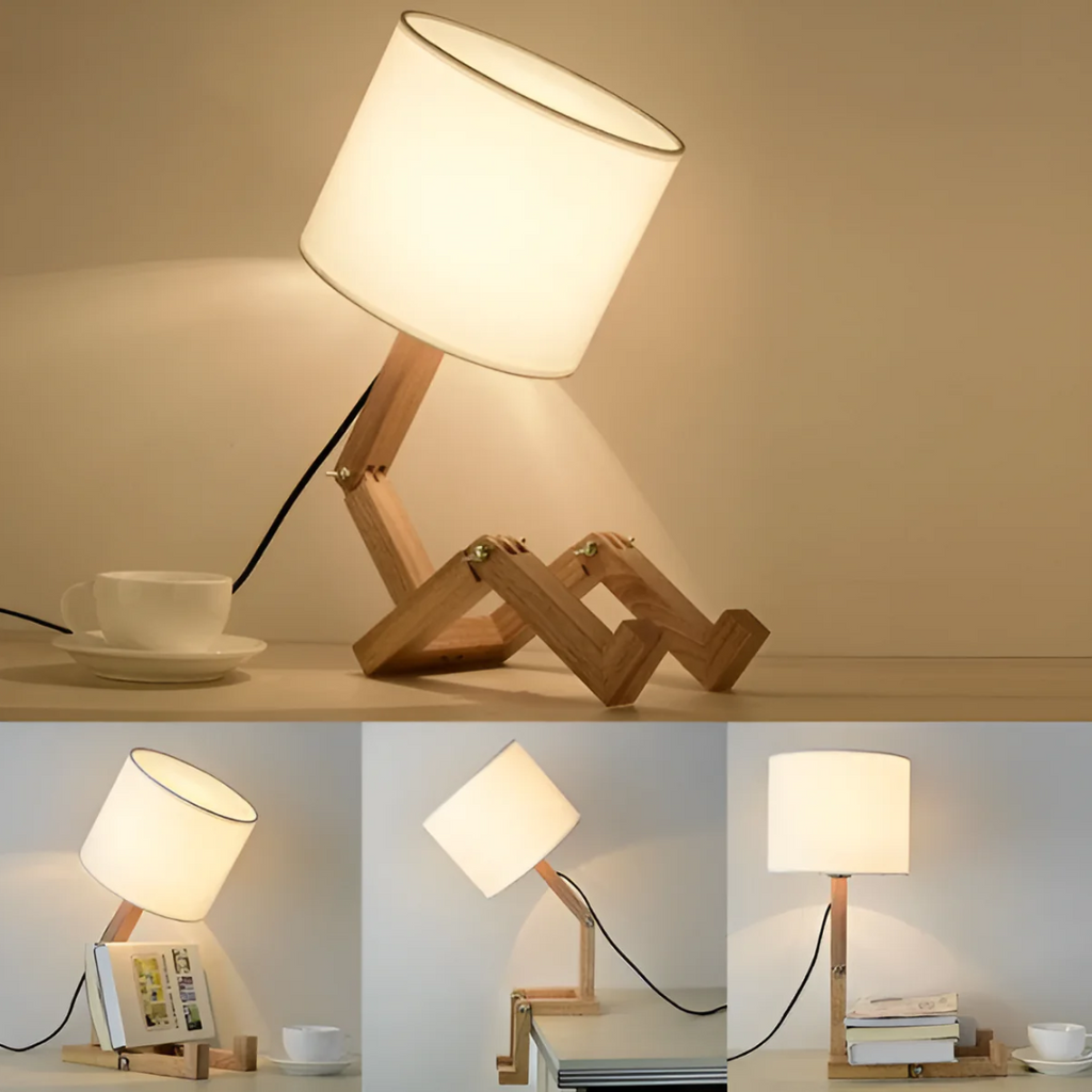 Lámpara de mesa Rilna | Luz de diseño flexible en madera