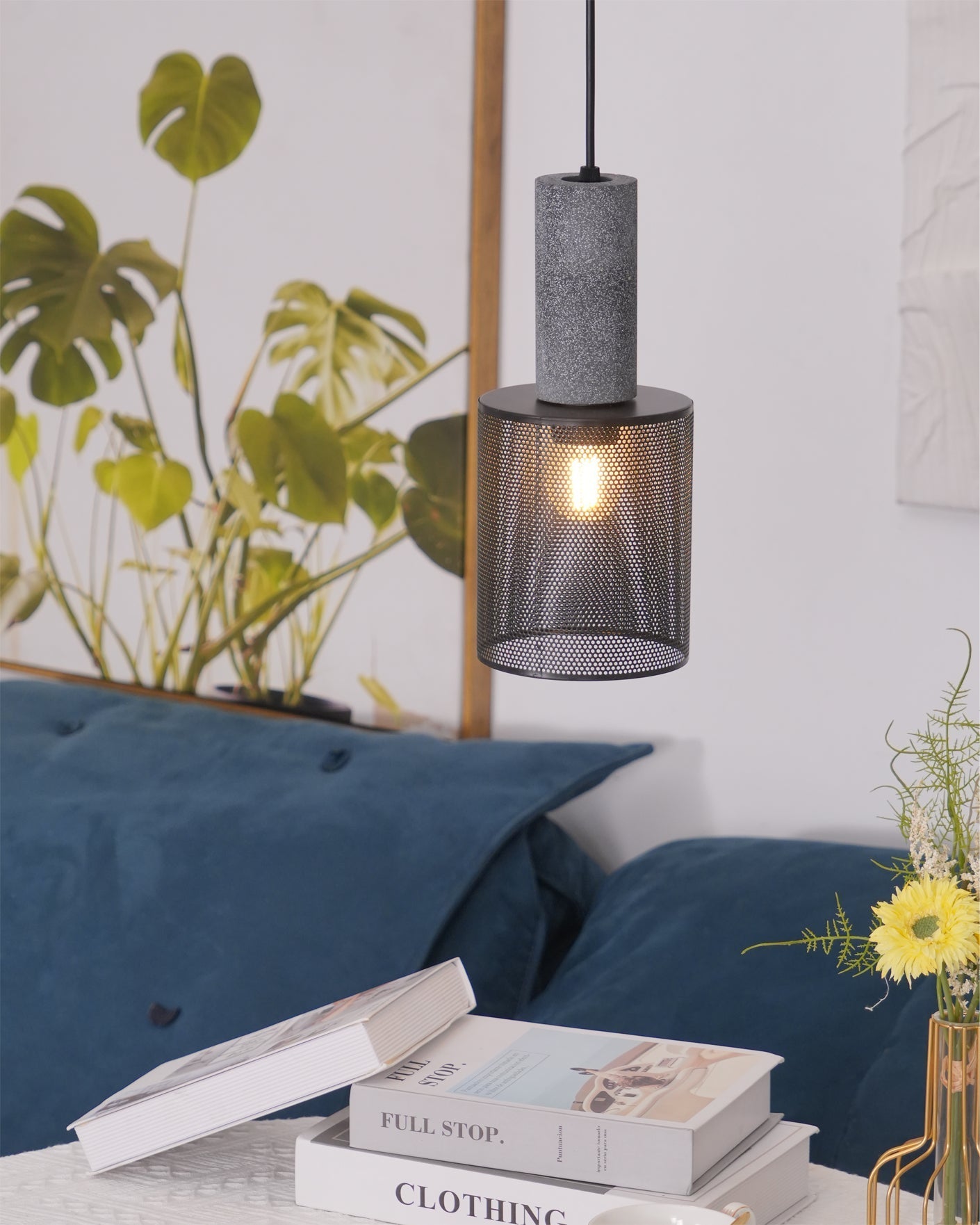Lámpara Colgante de Concreto Urbana | Lámpara Colgante LED Industrial