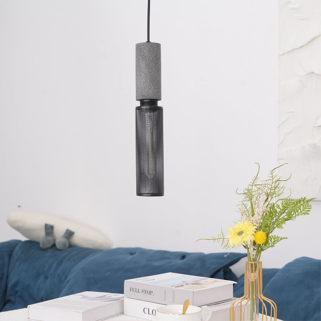 Lámpara Colgante de Concreto Urbana | Lámpara Colgante LED Industrial
