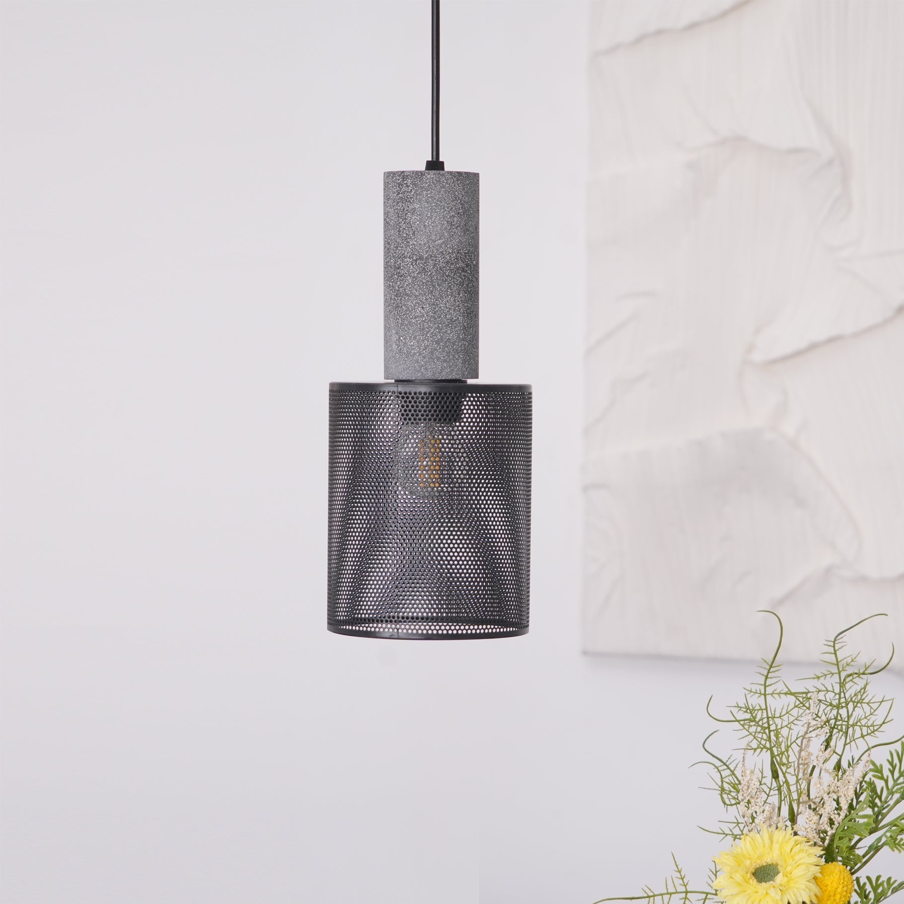 Lámpara Colgante de Concreto Urbana | Lámpara Colgante LED Industrial