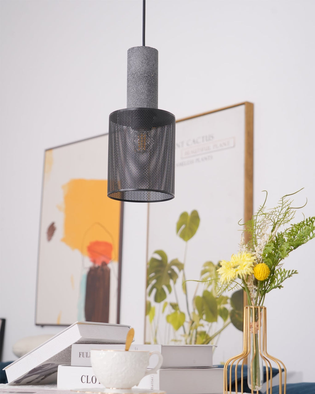 Lámpara Colgante de Concreto Urbana | Lámpara Colgante LED Industrial