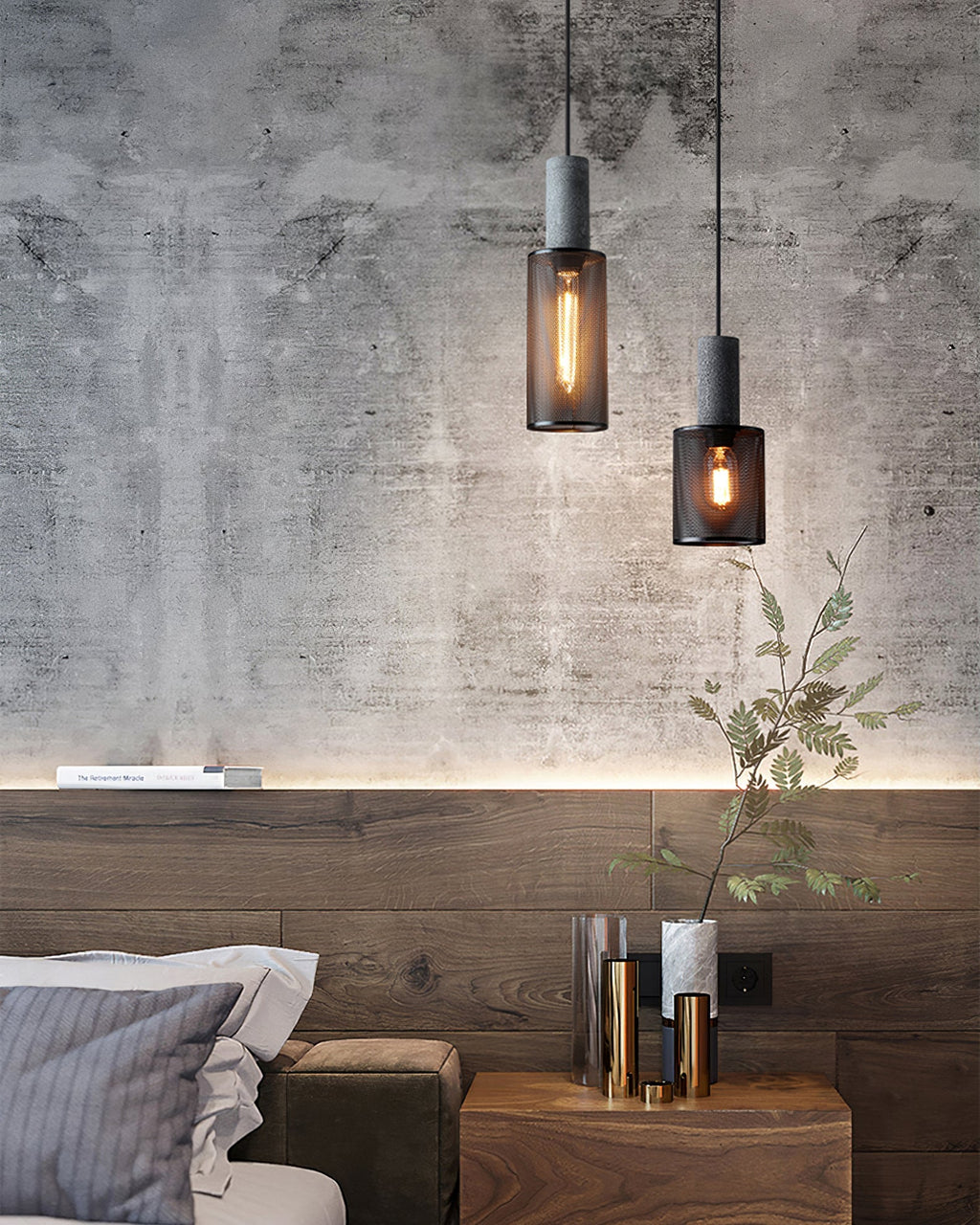 Lámpara Colgante de Concreto Urbana | Lámpara Colgante LED Industrial