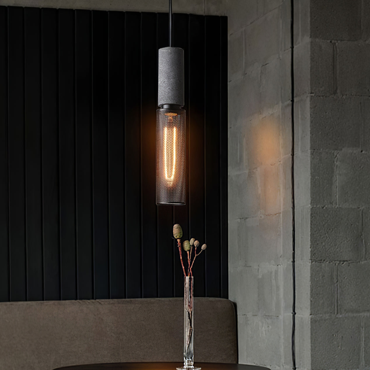 Lámpara Colgante de Concreto Urbana | Lámpara Colgante LED Industrial