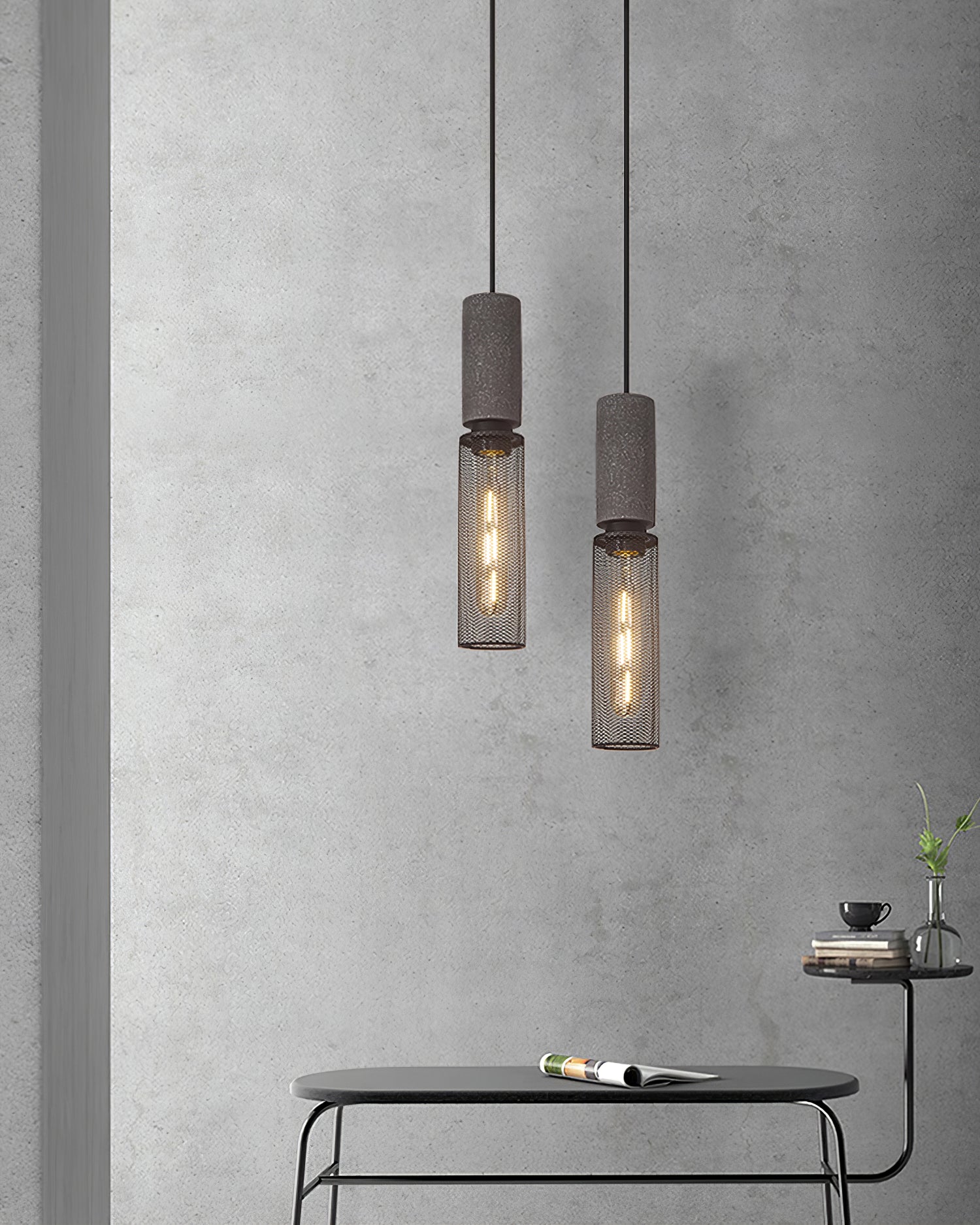 Lámpara Colgante de Concreto Urbana | Lámpara Colgante LED Industrial