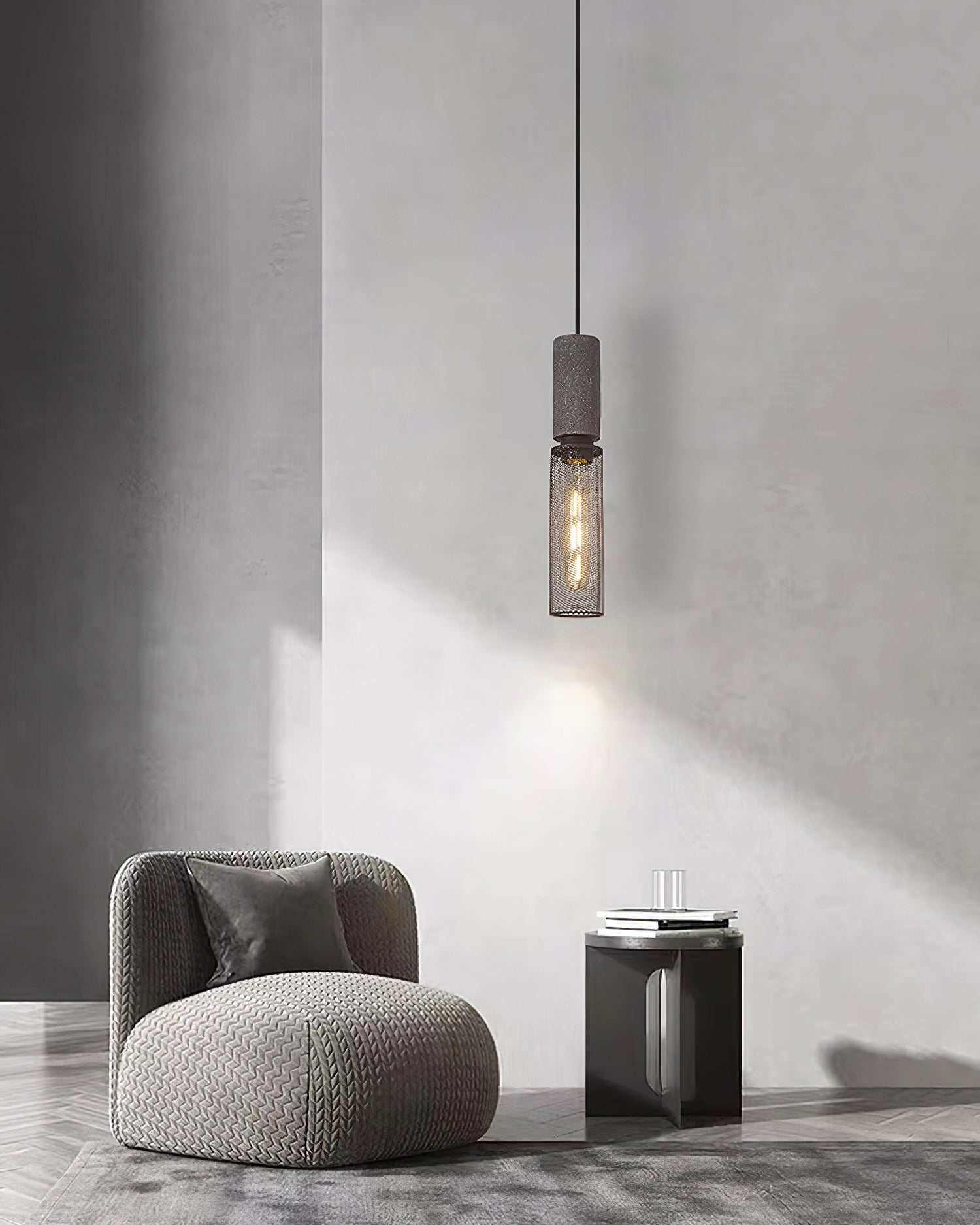 Lámpara Colgante de Concreto Urbana | Lámpara Colgante LED Industrial