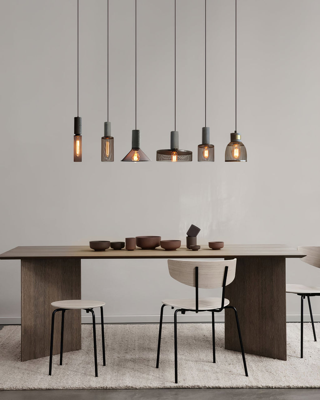 Lámpara Colgante de Concreto Urbana | Lámpara Colgante LED Industrial